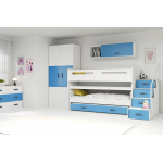 Trojlôžková poschodová posteľ Max1 200x80cm bielo modrá